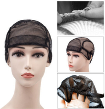 Wigs Stretch Lace Wig Caps Making Weaving Cap Adjustable Straps Black