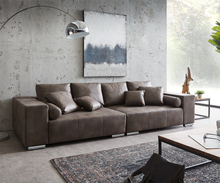DELIFE XXl-bank Marbeya 285x115 cm donkerbruin met 10 kussens big sofa