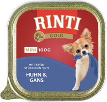 RINTI Gold Mini 6 x 100 g - Rind & Perlhuhn