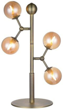 Halo Design Atom Bord Antik Messing Amber Glas 4xg9 Bordlampe