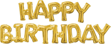Bokstavsballong Happy Birthday Guld Stor