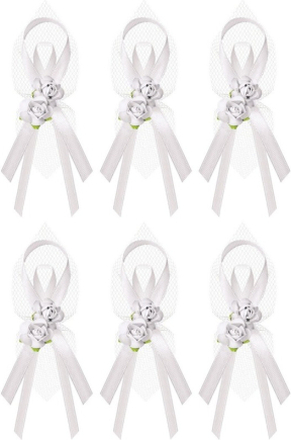 Bellatio Decorations corsages - 24x Bruiloft/huwelijk witte corsages 9 cm met rozen