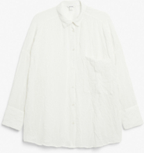 Long sleeve crinkled shirt - White