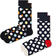 2-Pack Classic Big Dot Socks Lingerie Socks Regular Socks Black Happy Socks