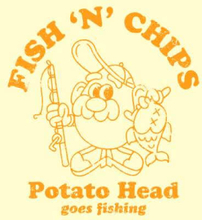 Mr. Potato Head Fish N Chips Men's T-Shirt - Cream - XS