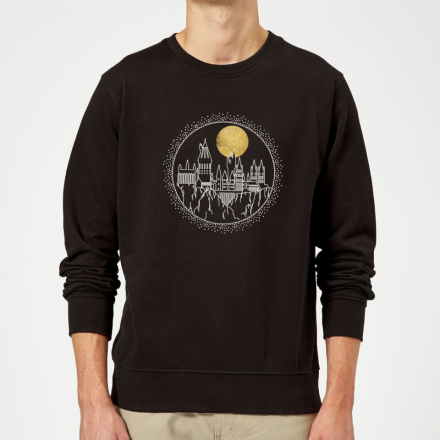 Harry Potter Hogwarts Castle Moon Sweatshirt - Black - M - Black