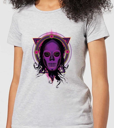 Harry Potter Death Mask 2 Neon Women's T-Shirt - Grey - L