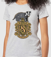 Harry Potter Hufflepuff Drawn Crest Women's T-Shirt - Grey - L