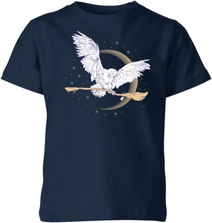 Harry Potter Hedwig Broom Kids' T-Shirt - Navy - 9-10 Jahre