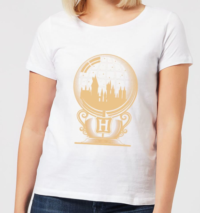 Harry Potter Hogwarts Snowglobe Women's T-Shirt - White - XXL