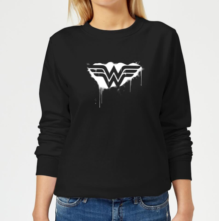 Justice League Graffiti Wonder Woman Women's Sweatshirt - Black - XXL