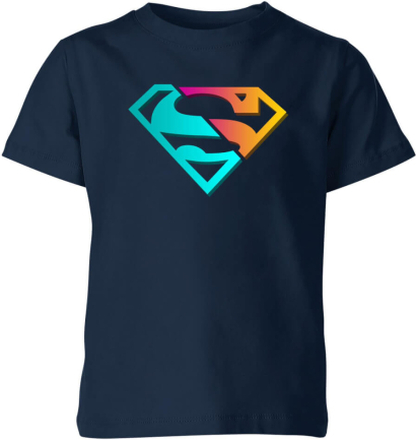 Justice League Neon Superman Kids' T-Shirt - Navy - 11-12 Years - Navy