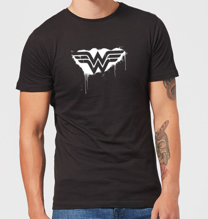 Justice League Graffiti Wonder Woman Men's T-Shirt - Black - L