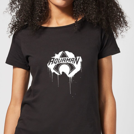 Justice League Graffiti Aquaman Women's T-Shirt - Black - XL - Black