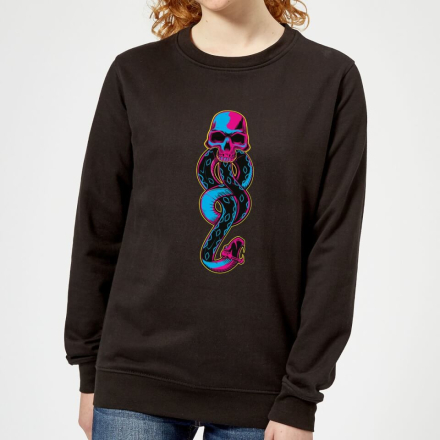 Harry Potter Dark Mark Neon Women's Sweatshirt - Black - M