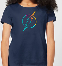 Justice League Neon Flash Women's T-Shirt - Navy - S