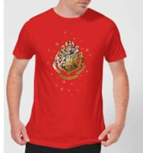 Harry Potter Star Hogwarts Gold Crest Men's T-Shirt - Red - S - Red