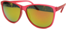 Trendy roze dames zonnebril met spiegelende glazen