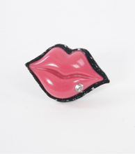 Metalen roze lippen ring maat verstelbaar