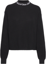 Logo Intarsia Loose Sweater Pullover Svart Calvin Klein Jeans*Betinget Tilbud