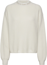 Logo Intarsia Loose Sweater Pullover Creme Calvin Klein Jeans*Betinget Tilbud
