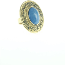 koperen ring met blauwe steen