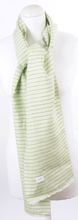 Zacht lime groene linnen sjaal met strepen in bruin