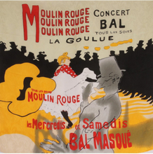 Zijden art-collection sjaal "Le Moulin Rouge concert bal"