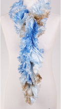 Kobalt/bruine tie & dye stroken sjaal