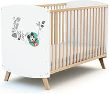 AT4 Babyseng DISNEY Doodle Zoo Mickey hvid med bøg 60 x 120 cm