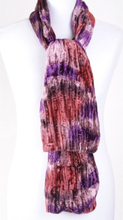 Fluwelen sjaal met kleur verloop in paars en roze