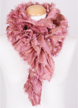 boFF strokensjaal in oud roze met rafelrandje