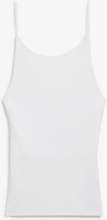 Open back boat neck top - White