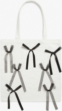 Tote bag with ribbons - White