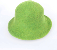 Vilten wollen hoedje in lime groen