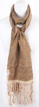 Bruin-beige sjaal met franjes