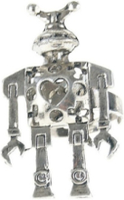 zilverkleurige robot ring