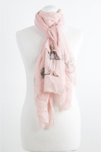 Licht gecrushte bleekroze sjaal met strass-mix decoratie