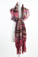 Sjaal / omslagdoek met prints in roze en bruin-tinten