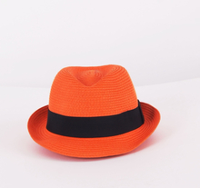Oranje fedora hoed