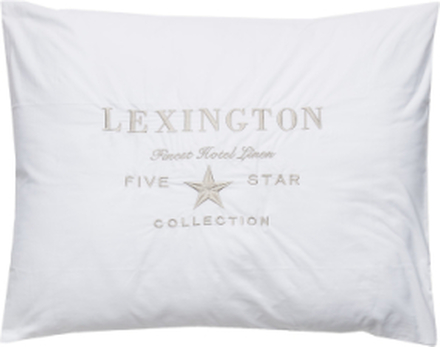 Hotel Embroidery White/Lt Beige Pillowcase Home Textiles Bedtextiles Pillow Cases White Lexington Home