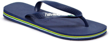 Hav. Brasil Logo Shoes Summer Shoes Sandals Flip Flops Blue Havaianas