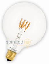 Bailey Spiraled Leslie | LED Globelamp | Grote fitting E27 Dimbaar | 4W (vervangt 40W)