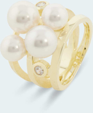 Pfeffinger Ring mit MK-Perlen + Zirkonia