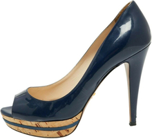 Pre -owned Patent Leather Open Toe Platform Pumps