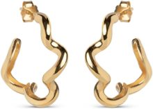 Curly Hoops Accessories Jewellery Earrings Hoops Gold Enamel Copenhagen