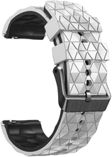 22mm Universal icosahedron style silicone watch strap - White / Black