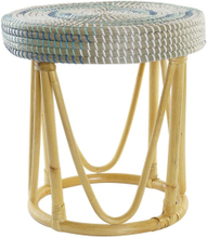 Supplerende møbler DKD Home Decor Natur Turkisblå Hvid Spanskrør Tropisk Havgræs (41 x 41 x 42 cm)