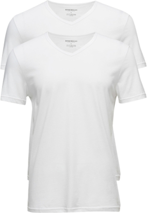 Mens Knit 2Pack Tsh T-shirts Short-sleeved Hvit Emporio Armani*Betinget Tilbud