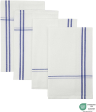 Napkins, Amow, White/Blue Home Textiles Kitchen Textiles Napkins Cloth Napkins Hvit Nicolas Vahé*Betinget Tilbud